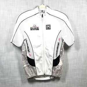 Giro d'Italia Santini SMS Cycling Jersey Shirt Trikot White Size M Made In Italy